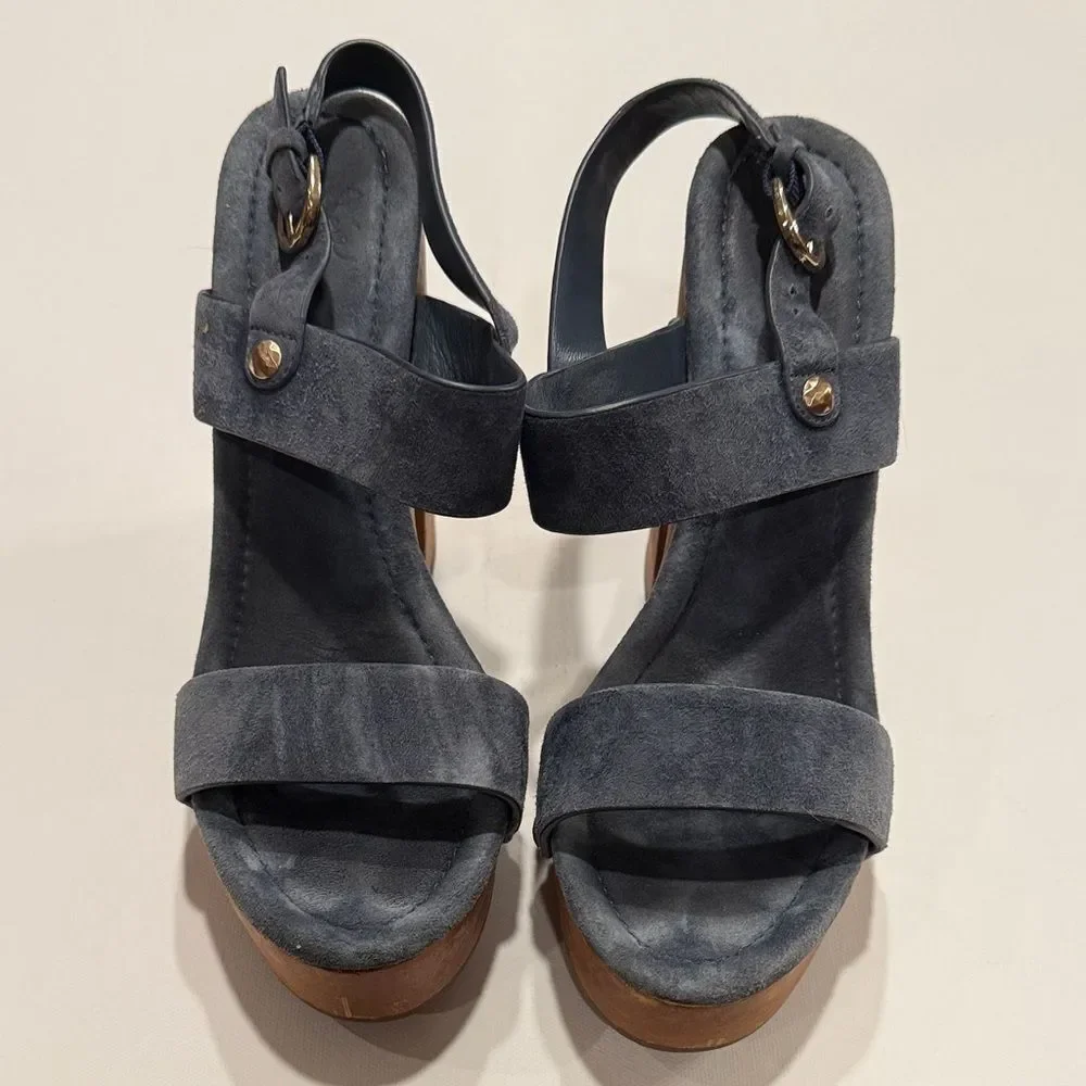Joie Dark Gray Suede Platform Sandals